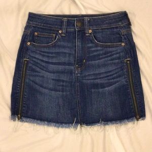 American Eagle High Rise Blue Jean Mini Skirt Size 0